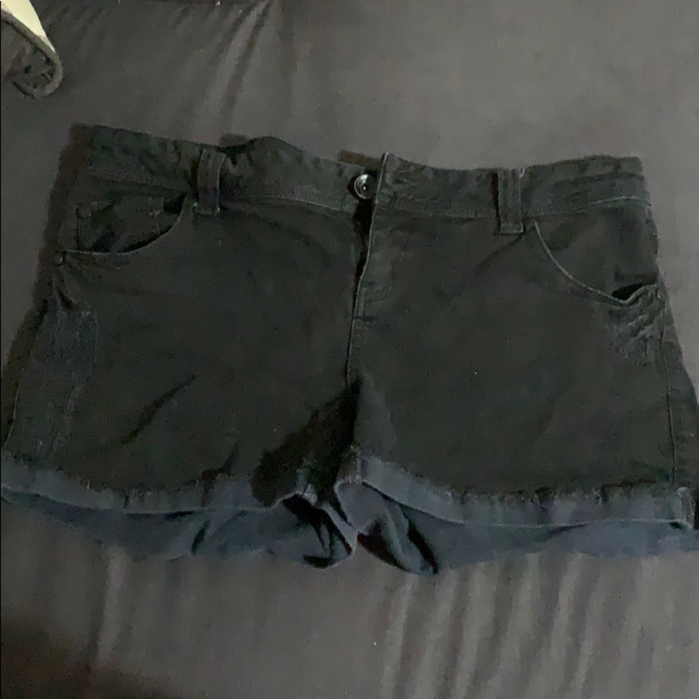 Black jean shorts